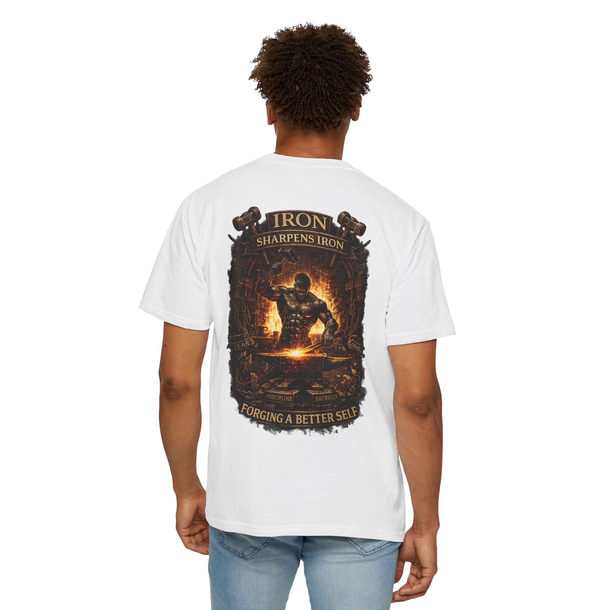 IRON SAINT  "Iron Sharpens Iron: Forging a Better Self" TEE